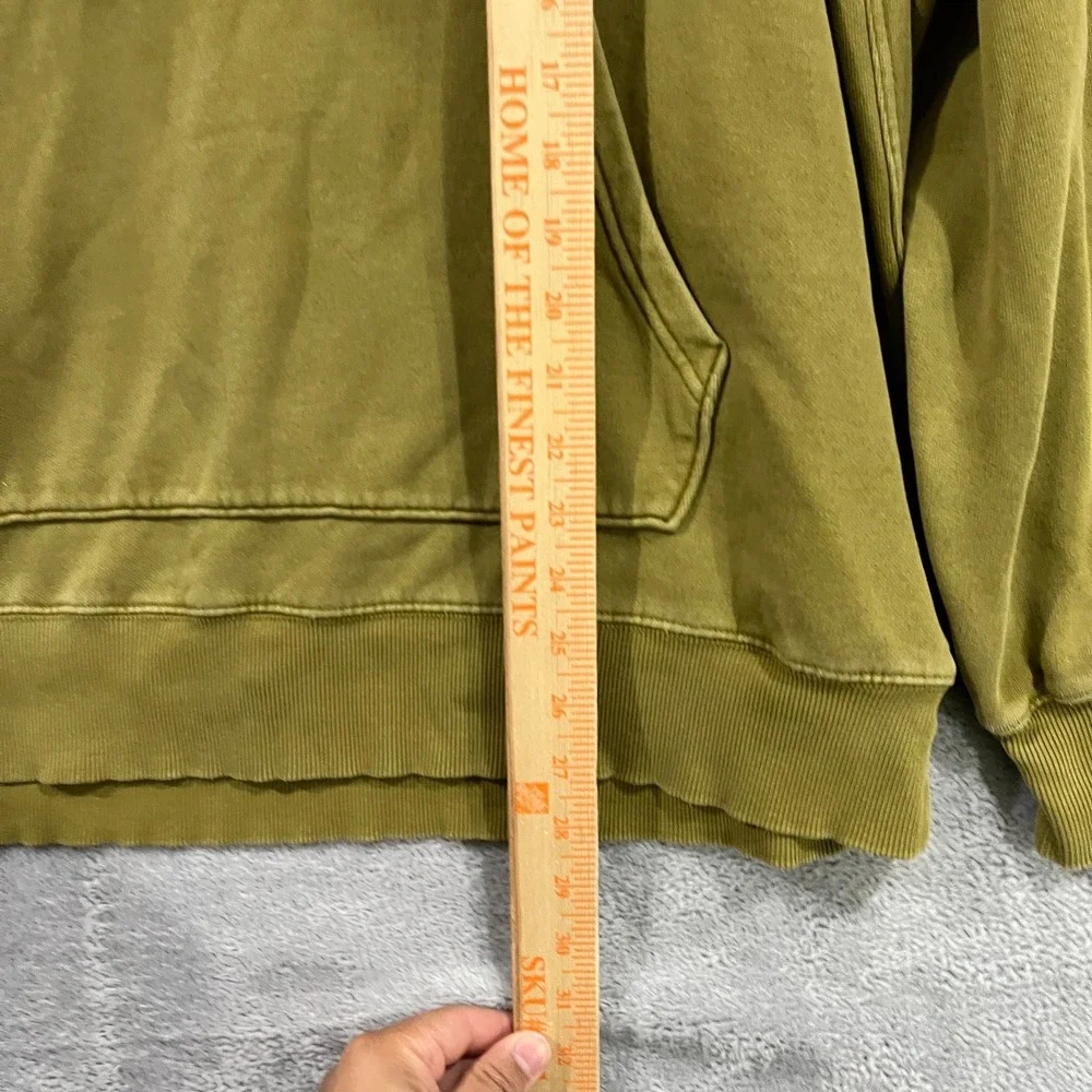 The North Face Hoodie Mens‎ XL Olive Green Garment Dye Pullover Textured Logo